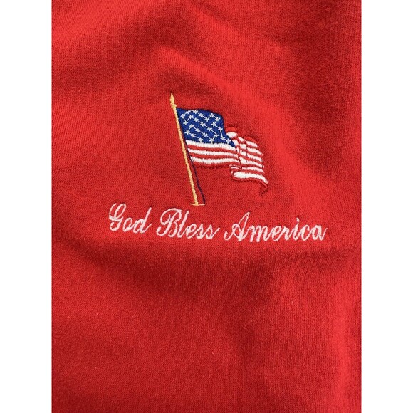 Gildan Sweatshirt Mens XL Red Ultra Blend Heavyweight Crewneck Embroidered USA - Picture 2 of 9